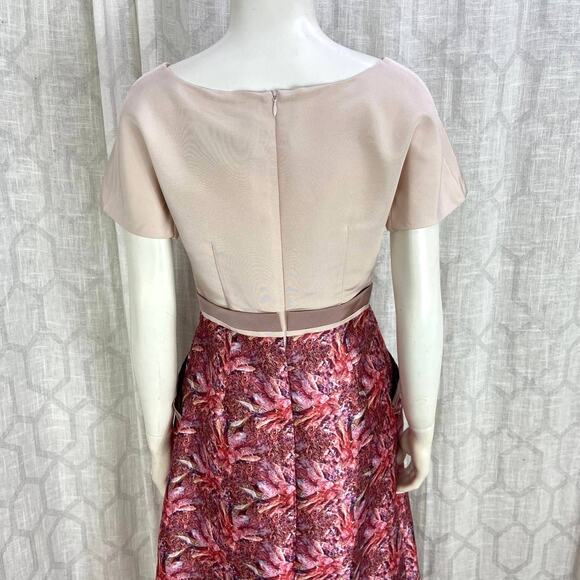 David Peck Pink Floral Gown Size 2 Silk Formal‎ Dress Floor Length - Picture 9 of 12